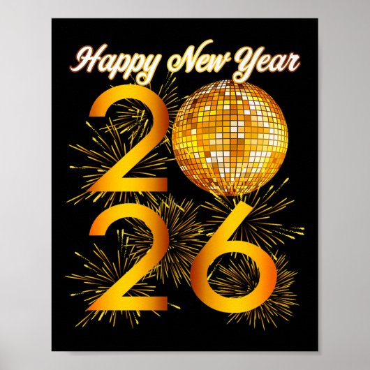 Silvester Party - Frohes neues Jahr 2026 Premium Poster (Vorne)
