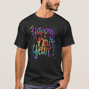 Silvester Party Frohes Neues Jahr Gefärbte Krawatt T-Shirt