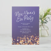 Silvester Party funkelnd Einladung (Stehend Vorderseite)