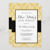 Silvester-Party für Gold und Schwarz Einladung (Vorne/Hinten)