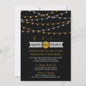 Silvester-Party für goldene und silberne String-Li Einladung (Vorderseite)