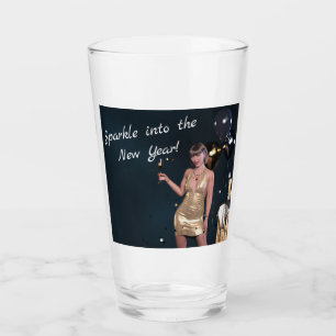 Silvester Party Girl in Sequel Dress Glas