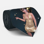 Silvester Party Girl in Sequel Dress Krawatte (Gerollt)