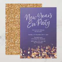 Silvester Party Glitzer Einladung