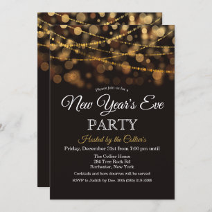 Silvester Party Glitzer Lights Einladung