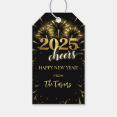 Silvester Party Gold & Black Geschenkanhänger (Vorderseite)