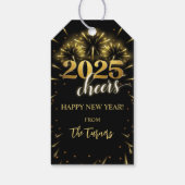 Silvester Party Gold & Black Geschenkanhänger (Rückseite)