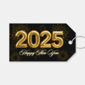 Silvester Party Gold & Black Geschenkanhänger (Vorderseite (Horizontal))