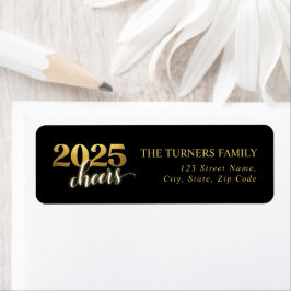 Silvester Party Gold & Black Rücksendeadresse