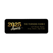 Silvester Party Gold & Black Rücksendeadresse (Vorne)