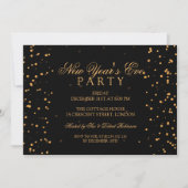 Silvester Party Gold Confetti Dots Einladung (Vorderseite)