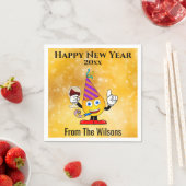 Silvester Party Gold Niedlich Happy Emoji Serviette (Beispiel)