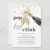 Silvester Party Gold Sparkle Cheers Einladung (Vorderseite)