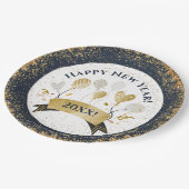 Silvester Party, Golden Balloons Pappteller (Schrägansicht)