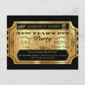 Silvester Party Goldene Einladungen (Vorderseite)