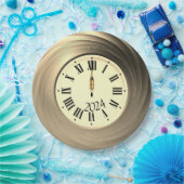 Silvester Party Goldene Uhr trifft Mitternacht Pappteller (Party)