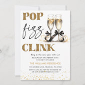 Silvester-Party-Goldjubeln Einladung (Vorderseite)