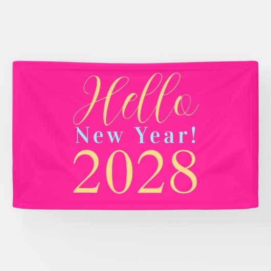 Silvester-Party - Hot Pink Gold Banner (Horizontal)