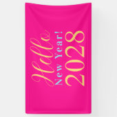 Silvester-Party - Hot Pink Gold Banner (Vertikal)