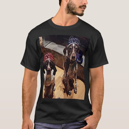 Silvester Party Hunde Basic Dark T - Shirt (Vorderseite)