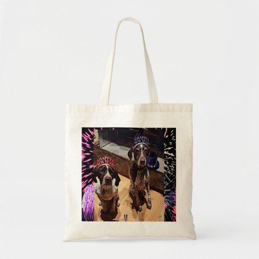 Silvester Party Hunde Feuerwerk Haushalt Tasche (Vorne)