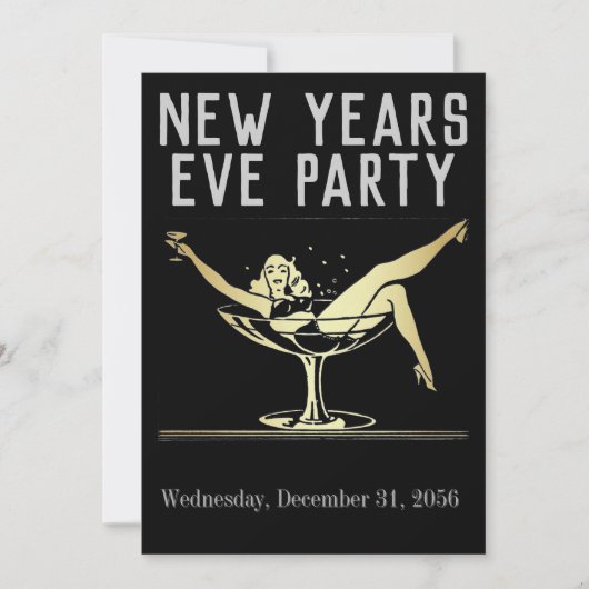 Silvester Party Karte Einladung (Vorderseite)