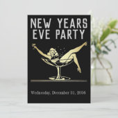 Silvester Party Karte Einladung (Stehend Vorderseite)