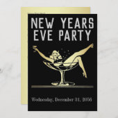 Silvester Party Karte Einladung (Vorne/Hinten)