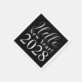 Silvester Party Klassik Schwarz und Weiß Serviette (Ecke)