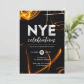 Silvester Party Lichtfunkler Einladung (Stehend Vorderseite)