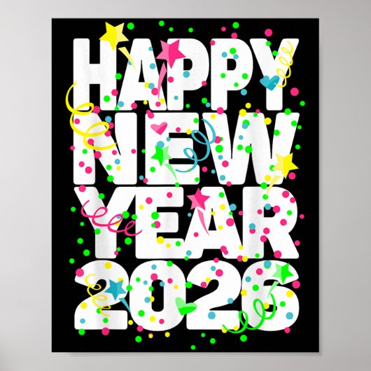Silvester Party liefert Kinder Nye 2026 Happy N Poster (Vorne)
