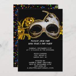 Silvester Party Mask & Confetti, ZRP Einladung