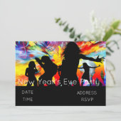 Silvester Party mit Disco Einladung (Stehend Vorderseite)