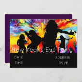 Silvester Party mit Disco Einladung (Vorne/Hinten)