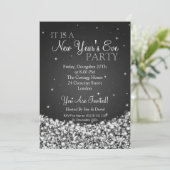 Silvester-Party-Nachtschein-Schwarzes Einladung (Stehend Vorderseite)