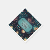 Silvester-Party Napkins farbenfrohe Uhrendesign Serviette (Ecke)