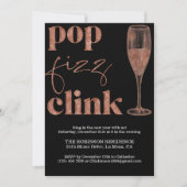 Silvester Party Rose Gold Sparkle Cheers Einladung (Vorderseite)