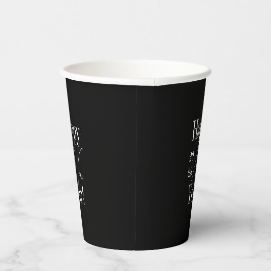 Silvester Party Schwarz-Weiß Pappbecher (Rechts)