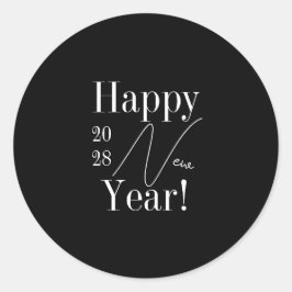 Silvester Party Schwarz-Weiß Runder Aufkleber