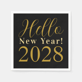 Silvester Party Schwarzes Gold Serviette