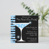 Silvester Party Snowflake Cocktail Einladung (Stehend Vorderseite)