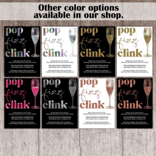 Silvester Party Sparkle Rainbow Cheers Einladung