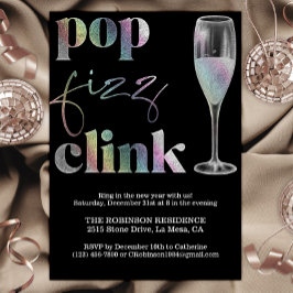 Silvester Party Sparkle Rainbow Cheers Einladung