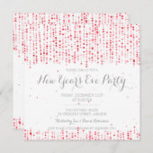 Silvester Party Star Confetti Rot Einladung (Vorne/Hinten)
