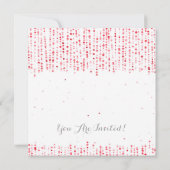 Silvester Party Star Confetti Rot Einladung (Rückseite)