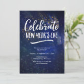 Silvester Party Sternenhimmel Einladung (Stehend Vorderseite)