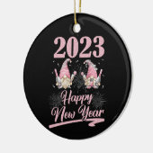 Silvester Party Supplies 2023 Gnome Happy Keramik Ornament (Links)