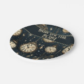 Silvester-Party-Teller - Uhrendesign Pappteller (Schrägansicht)