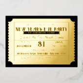 Silvester Party Ticket Real Folieneinladung (Vorderseite)