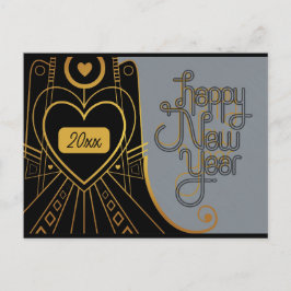 Silvester Party Vintag Art Deco Einladung Postkarte